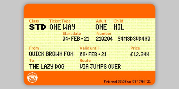 Spotted Rail Ticket Font