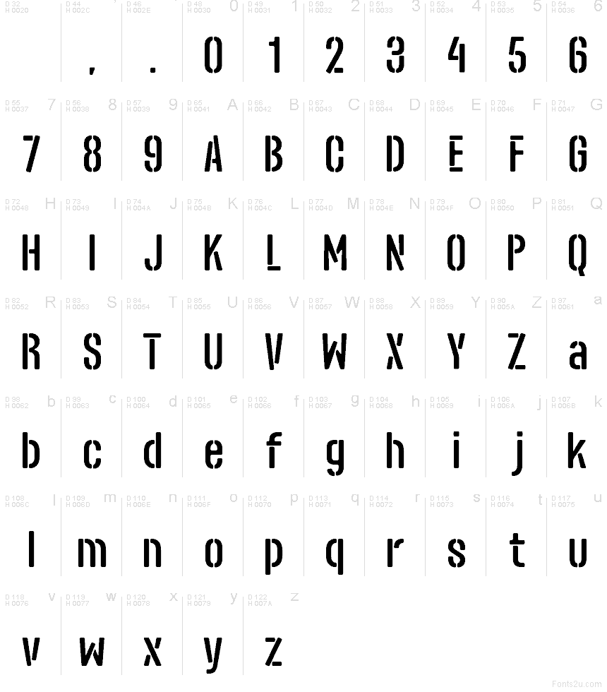 Latin de base - Table de caractères