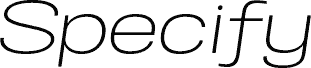 Specify PERSONAL Expanded Light Italic