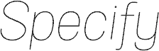 Specify PERSONAL Normal Thin Italic
