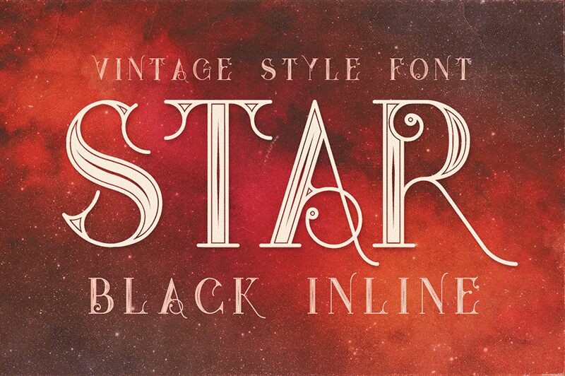 Star Black Inline Czcionka