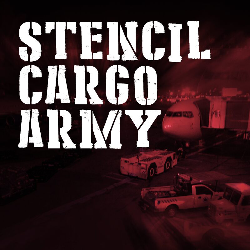 Stencil Cargo Army Regular — Prezentace písma
