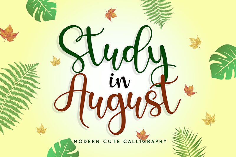 Study In August Schriftart