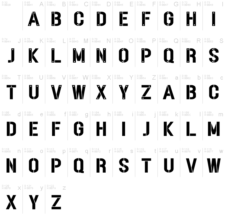 STENCILAND font | Fonts2u.com