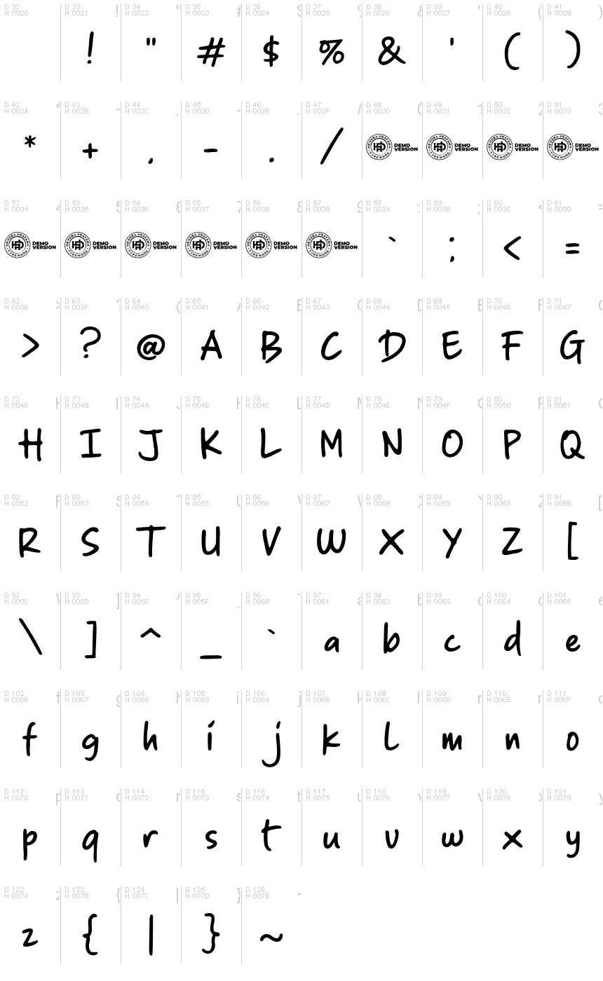 sticky notes fonts
