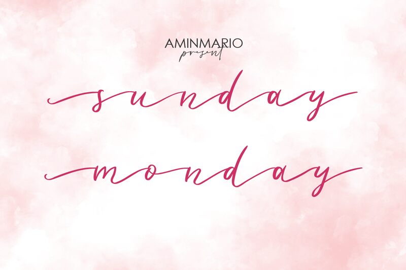 sunday monday Czcionka