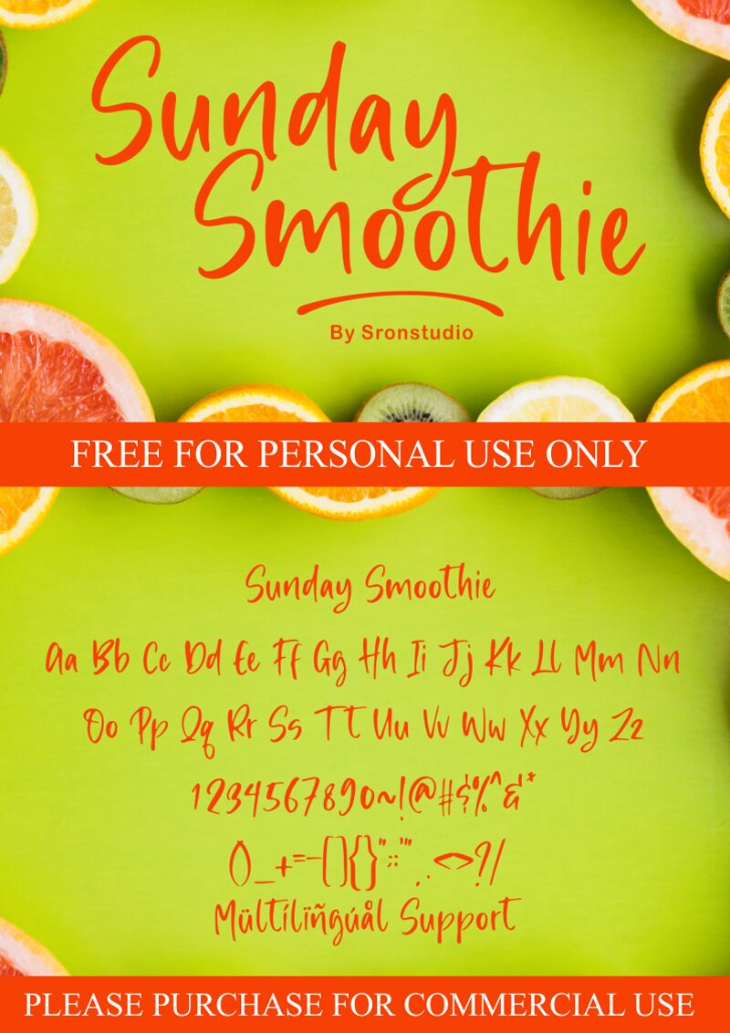 Sunday Smoothie Czcionka
