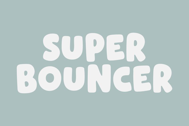 Super Bouncer Regular — Prezentace písma