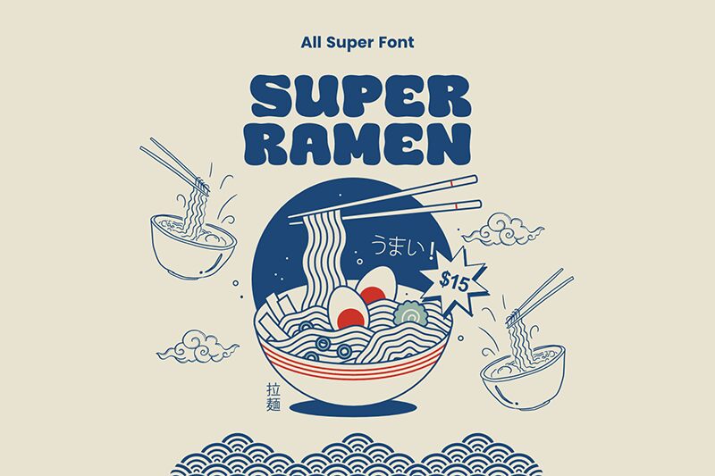 Super Ramen الخط