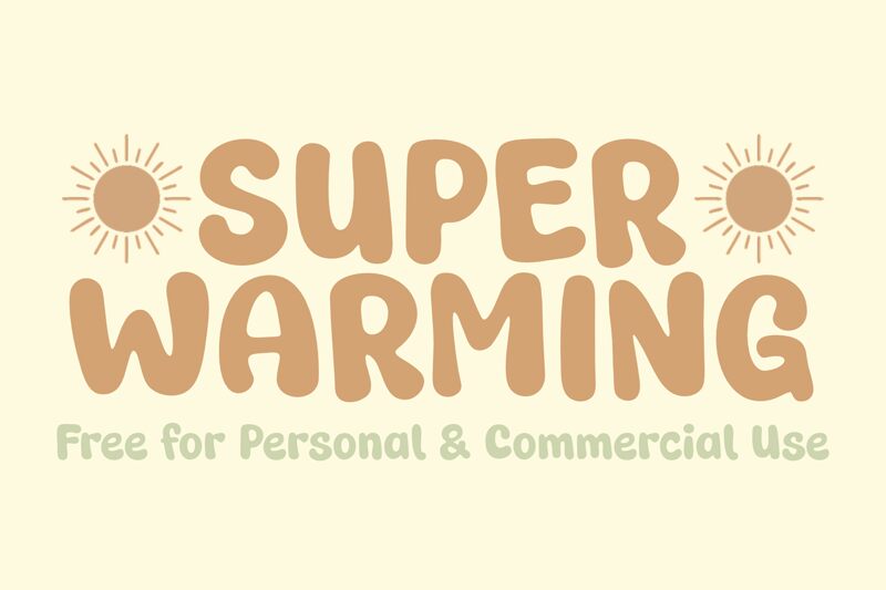 Super Warming Regular font presentation and specimen