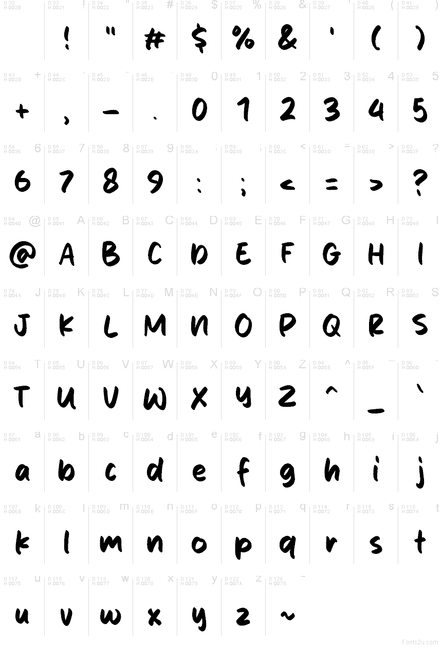 Latin de base - Table de caractères