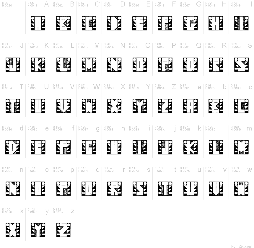 基本ラテン文字 - 文字マップ