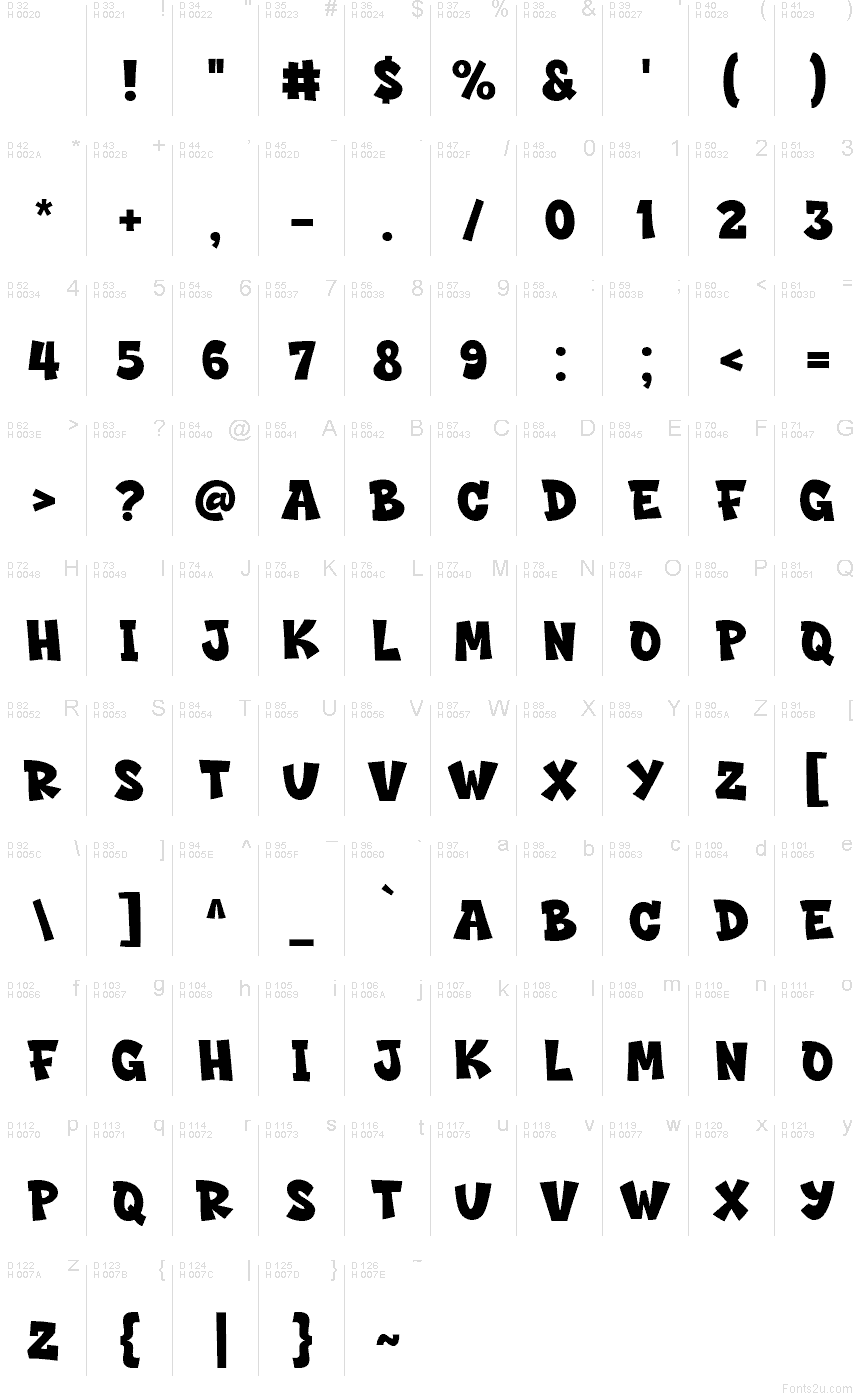 Basis-Lateinisch - Zeichentabelle