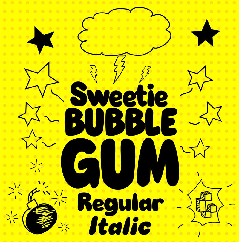 Sweetie Bubble Gum Schriftart