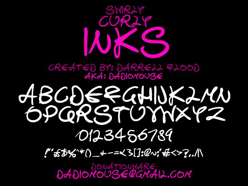 Swirly Curly Inks 字体