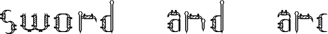 Preview of the sword and arc Regular font