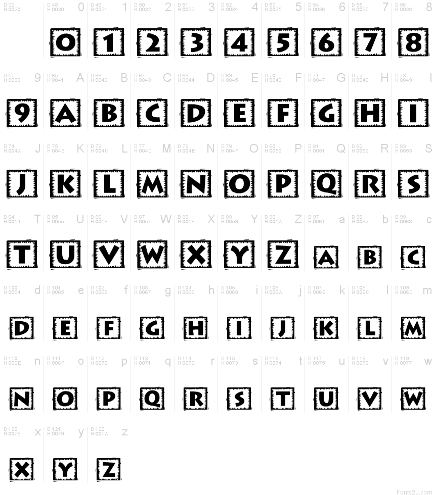 axial font box