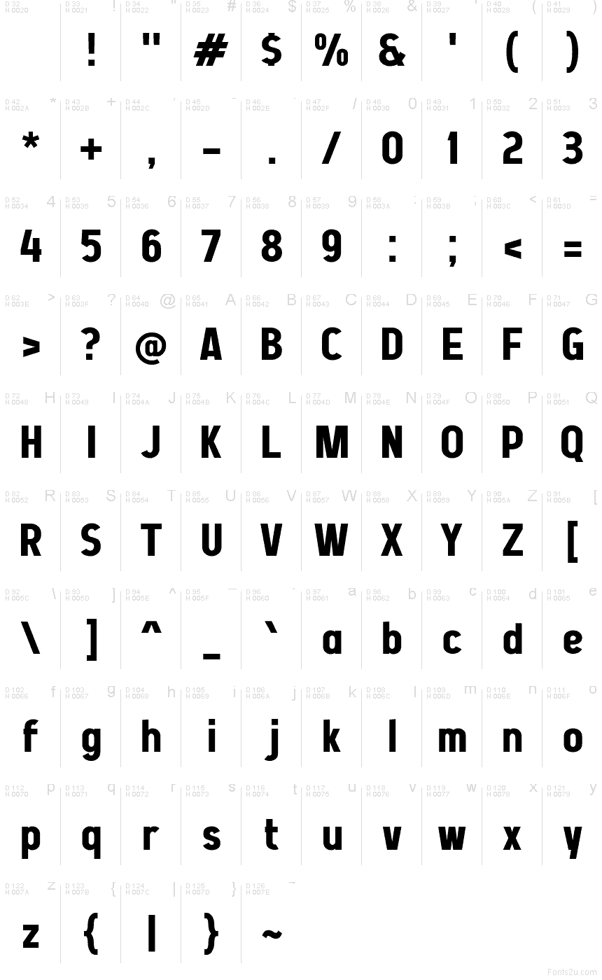 Latin de base - Table de caractères