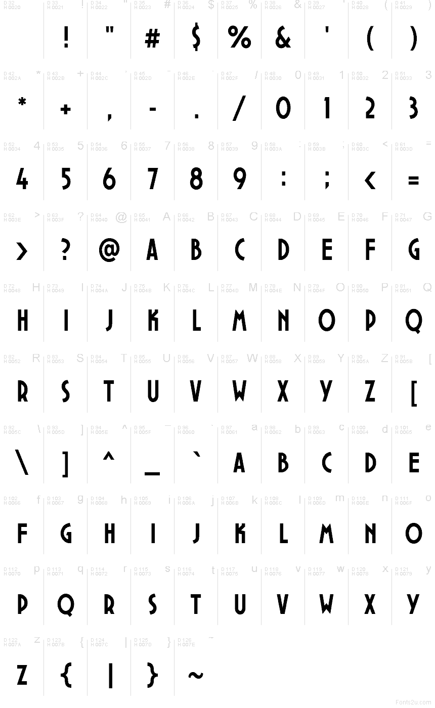 Latin de base - Table de caractères