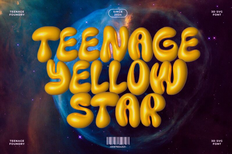 Teenage Yellow Star フォント