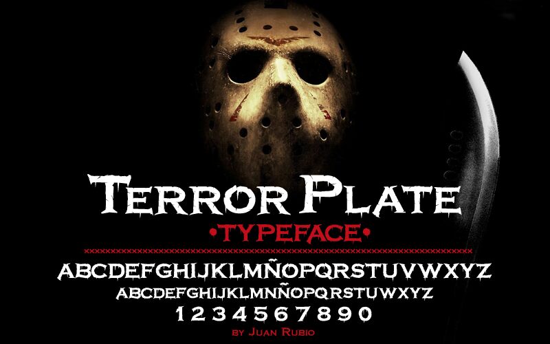 Terrorplate Schriftart
