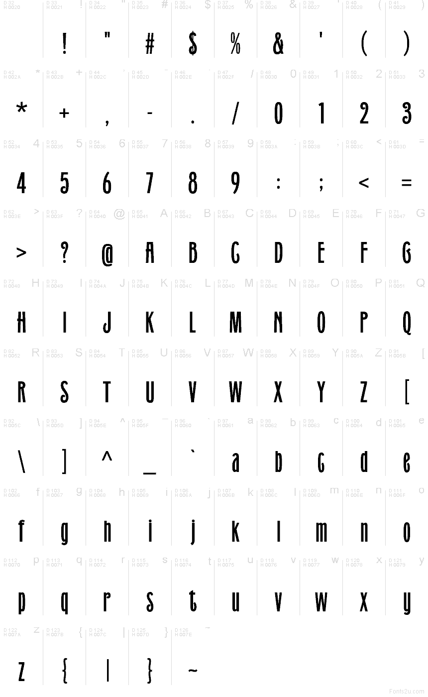 Latin de base - Table de caractères