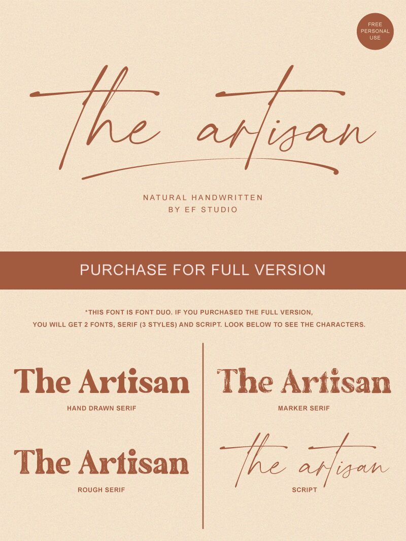 the artisan Schriftart