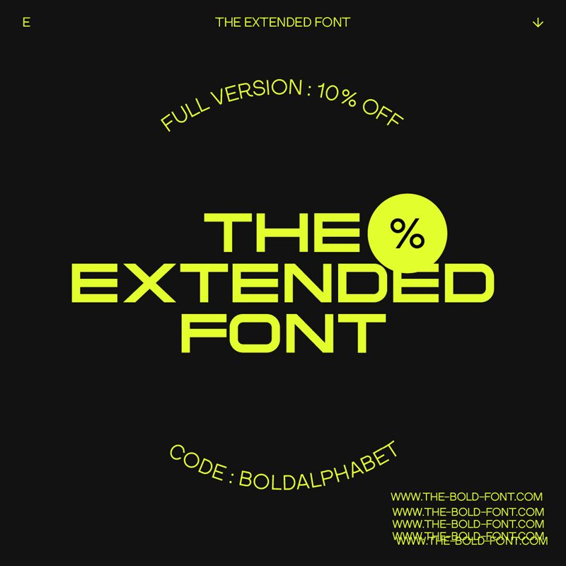 THE EXTENDED FONT Schriftart