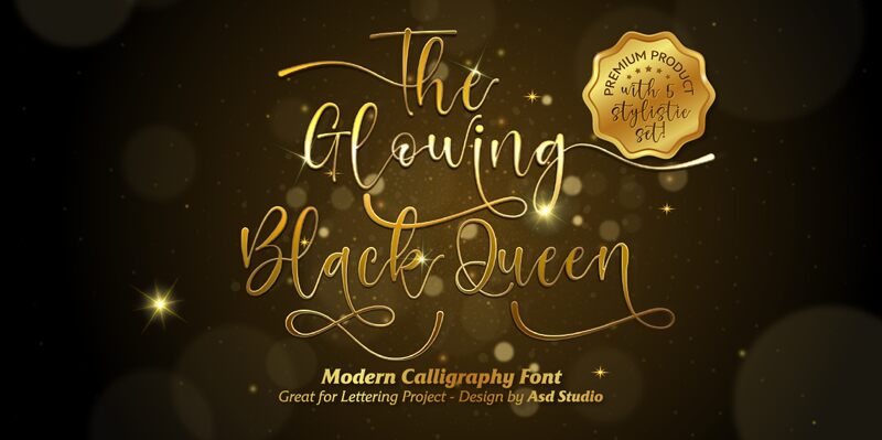 The Glowing Black Queen Font