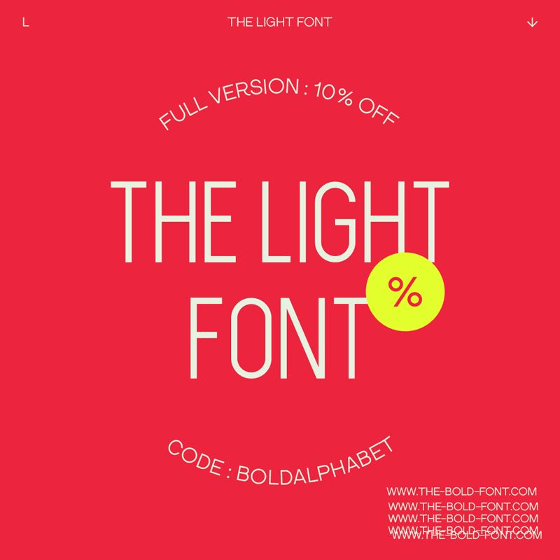 THE LIGHT FONT Schriftart