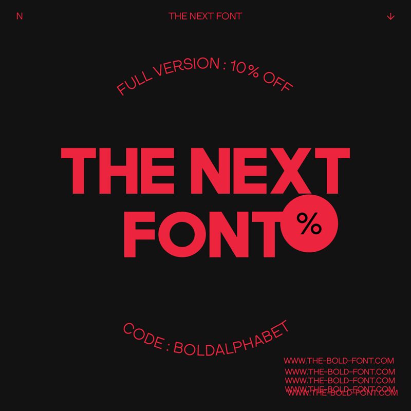 THE NEXT FONT Schriftart