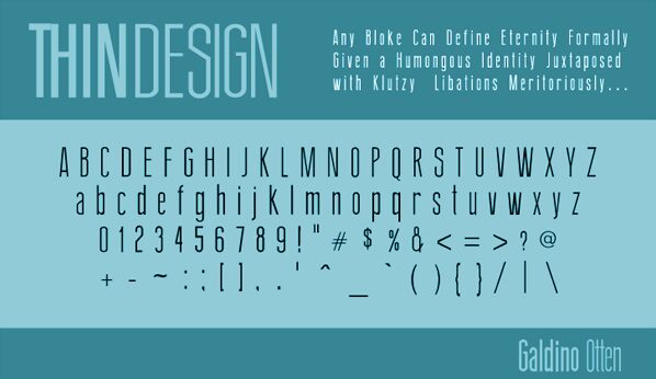 Thin Design Schriftart