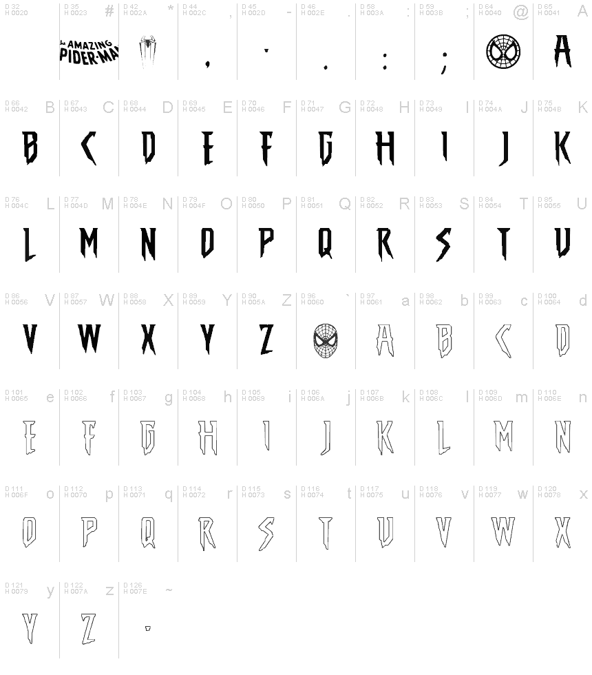 spider man font