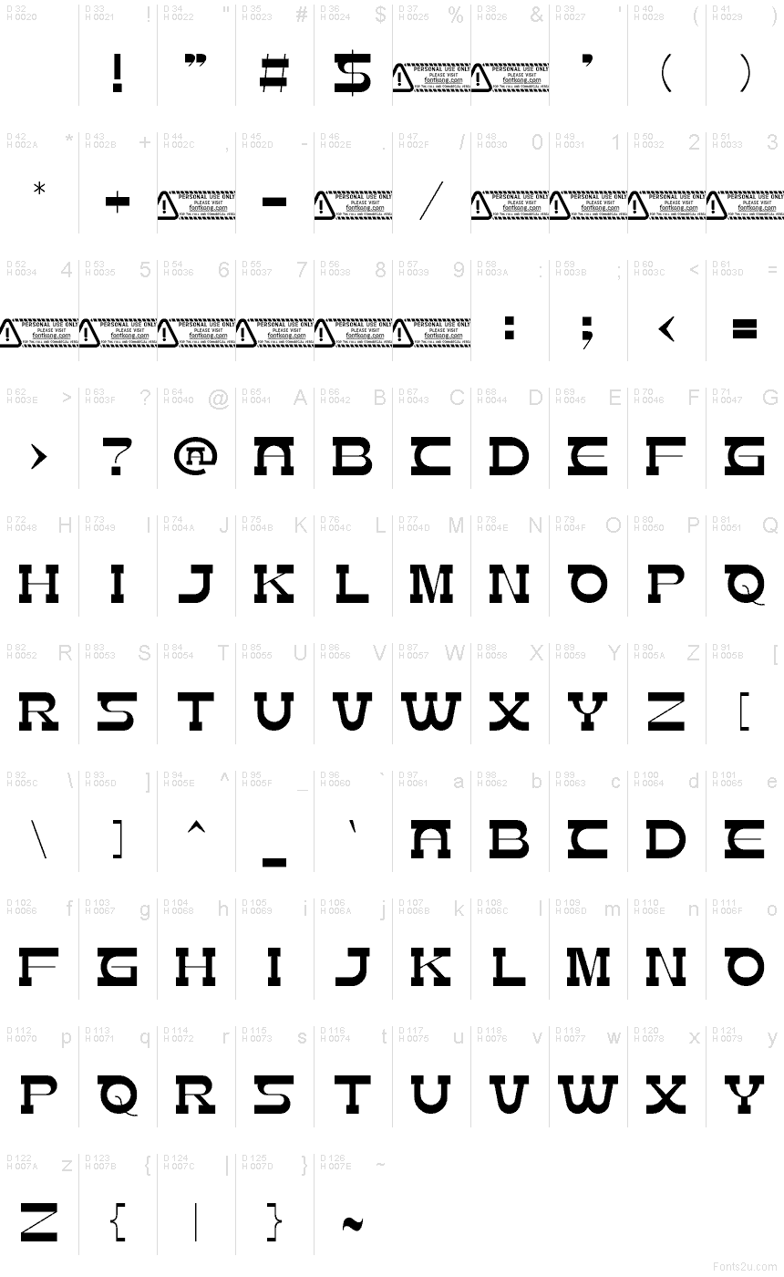 Basis-Lateinisch - Zeichentabelle