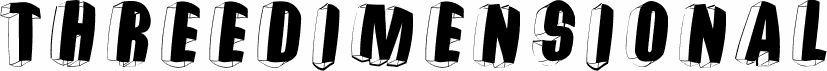 Preview of the ThreeDimRightwardsRound font