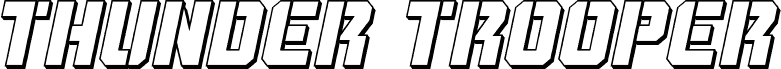 Preview of the Thunder Trooper 3D Italic font