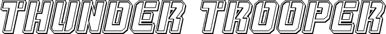 Preview of the Thunder Trooper Engraved Italic font