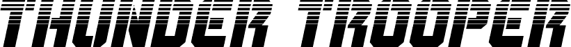 Preview of the Thunder Trooper Halftone Italic font