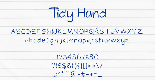 Tidy Hand font | Fonts2u.com