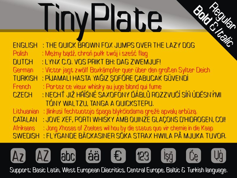 TinyPlate Czcionka