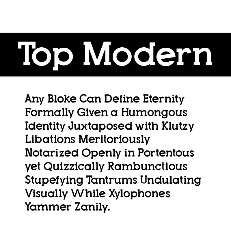 Top Modern Regular — Schriftpräsentation