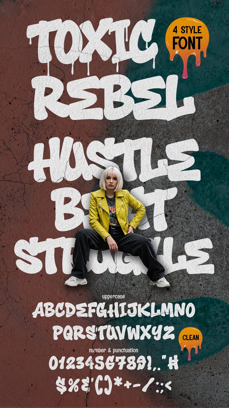 Toxic Rebel Drip Druh písma