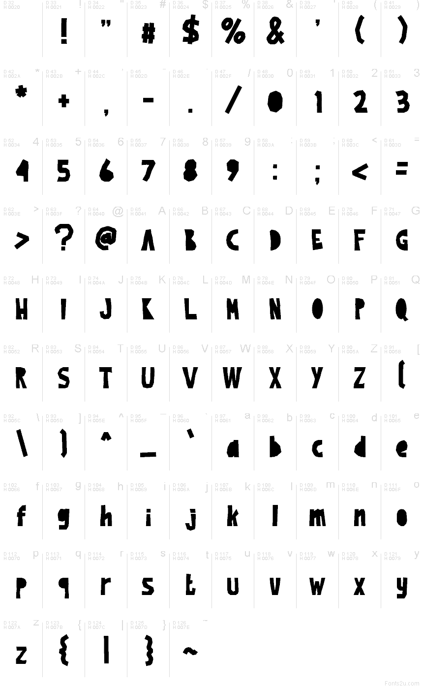 Latin de base - Table de caractères
