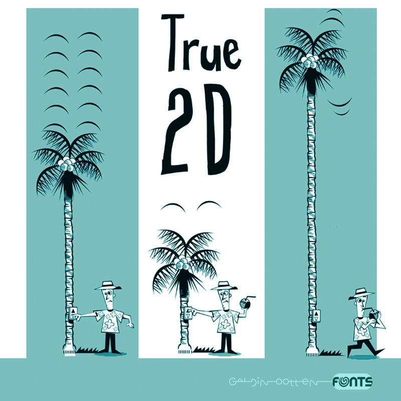 True 2D Schriftart