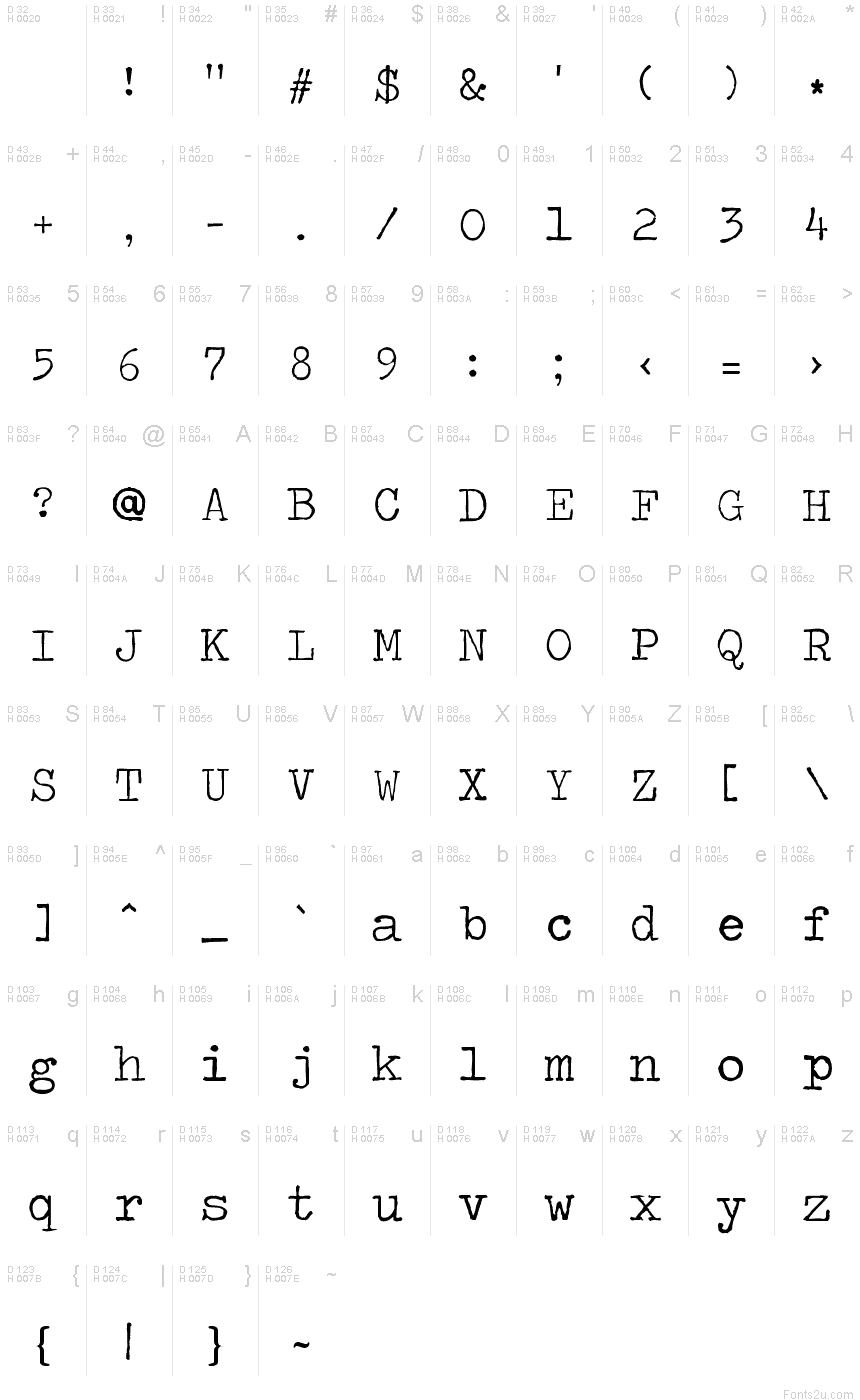 TravelingTypewriter font