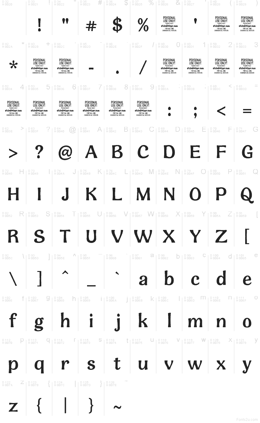 Latin de base - Table de caractères