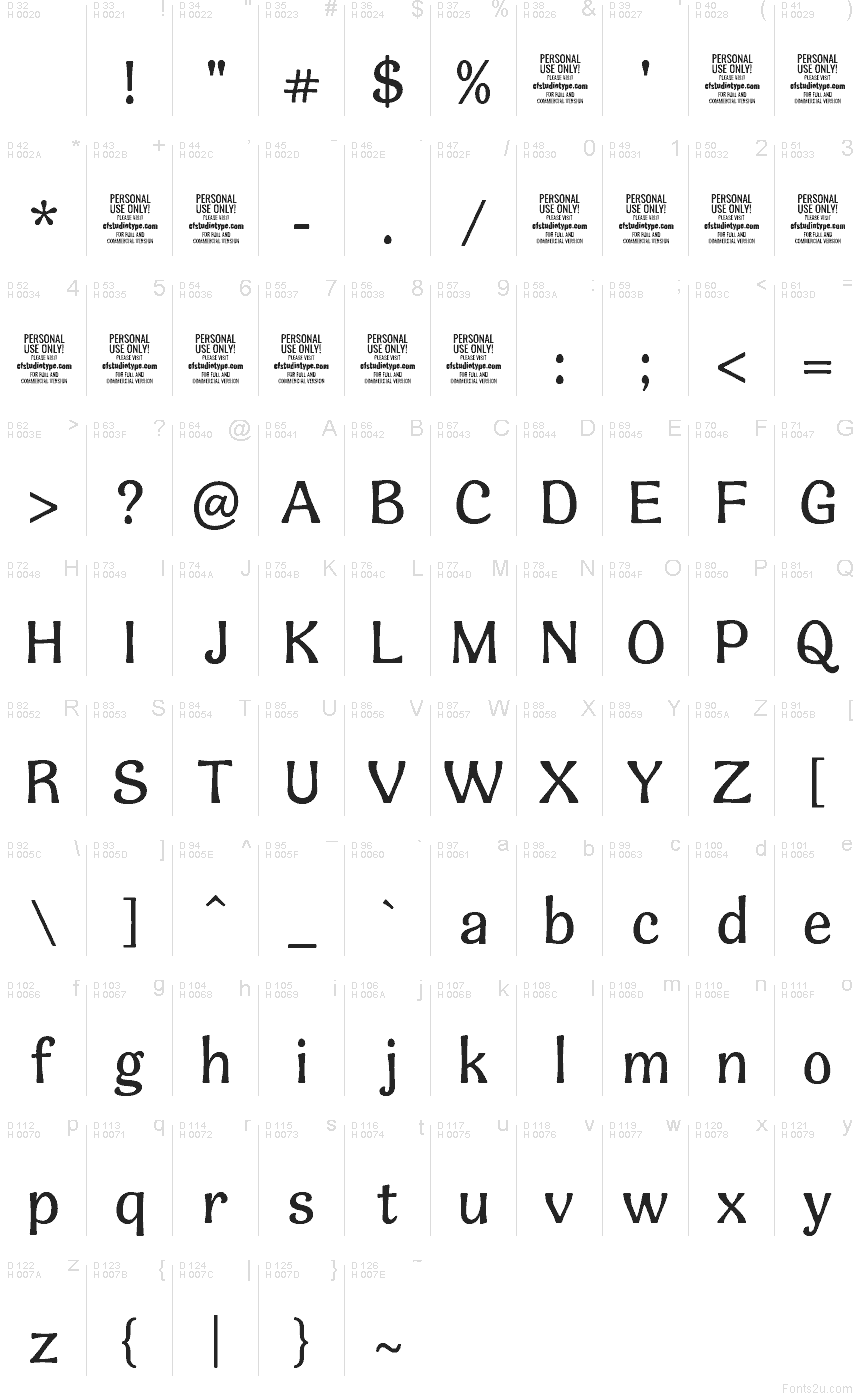 Latin de base - Table de caractères