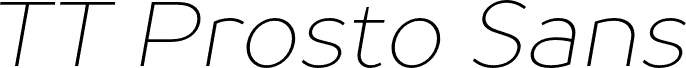 TT Prosto Sans Trial Thin Italic font