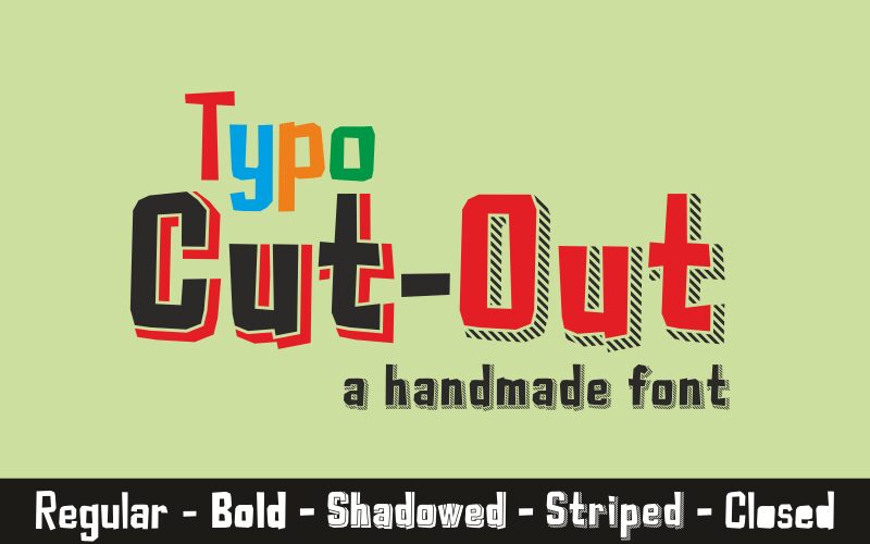 Typo Cut-Out Schriftart