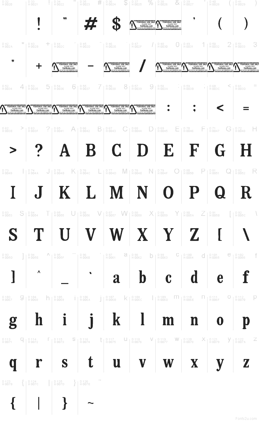 Basis-Lateinisch - Zeichentabelle